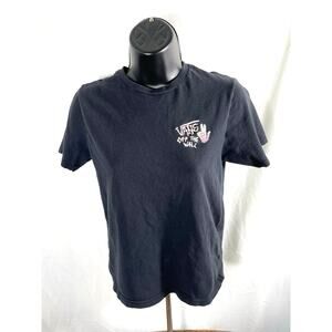 Vans Skeleton Skateboard Tee Youth Small Black Off The Wall